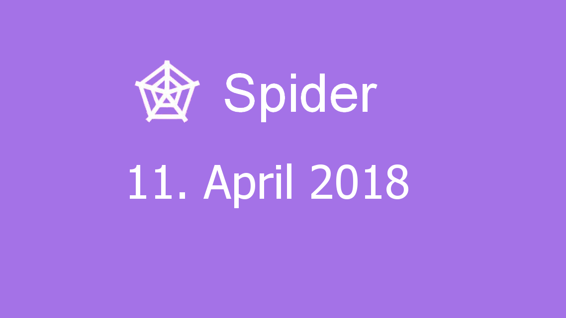Microsoft solitaire collection - Spider - 11. April 2018