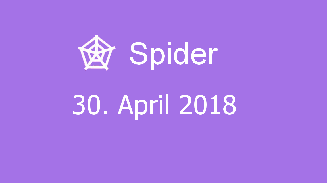 Microsoft solitaire collection - Spider - 30. April 2018