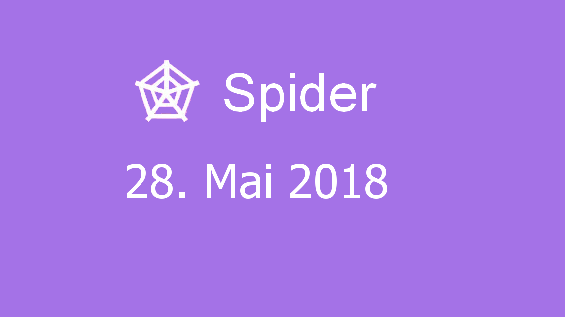 Microsoft solitaire collection - Spider - 28. Mai 2018