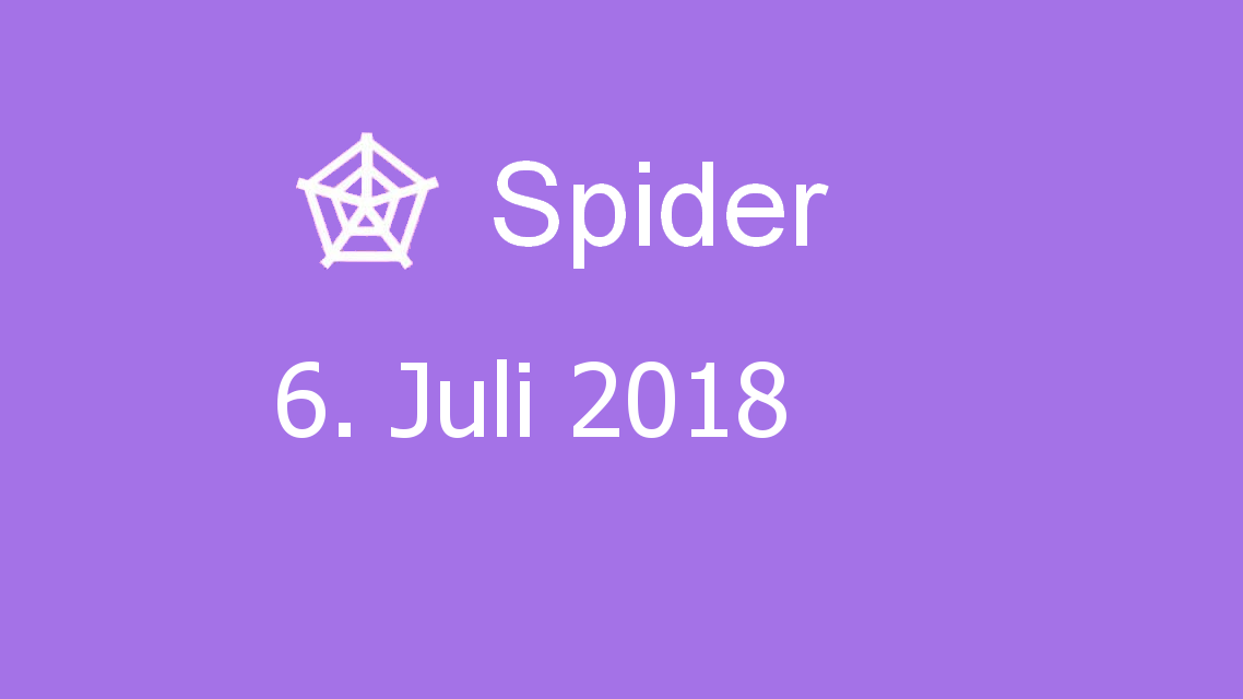 Microsoft solitaire collection - Spider - 06. Juli 2018