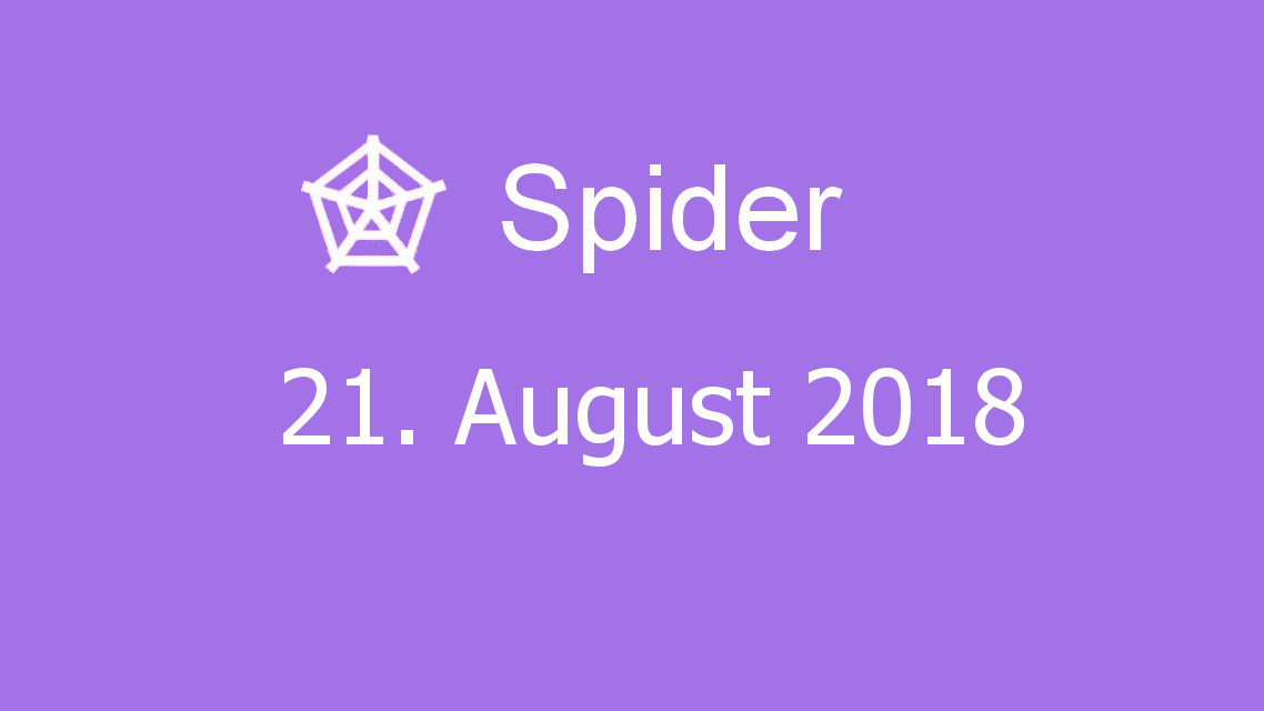 Microsoft solitaire collection - Spider - 21. August 2018