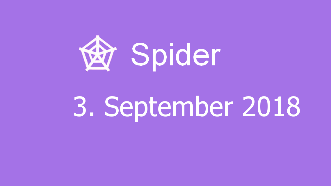 Microsoft solitaire collection - Spider - 03. September 2018