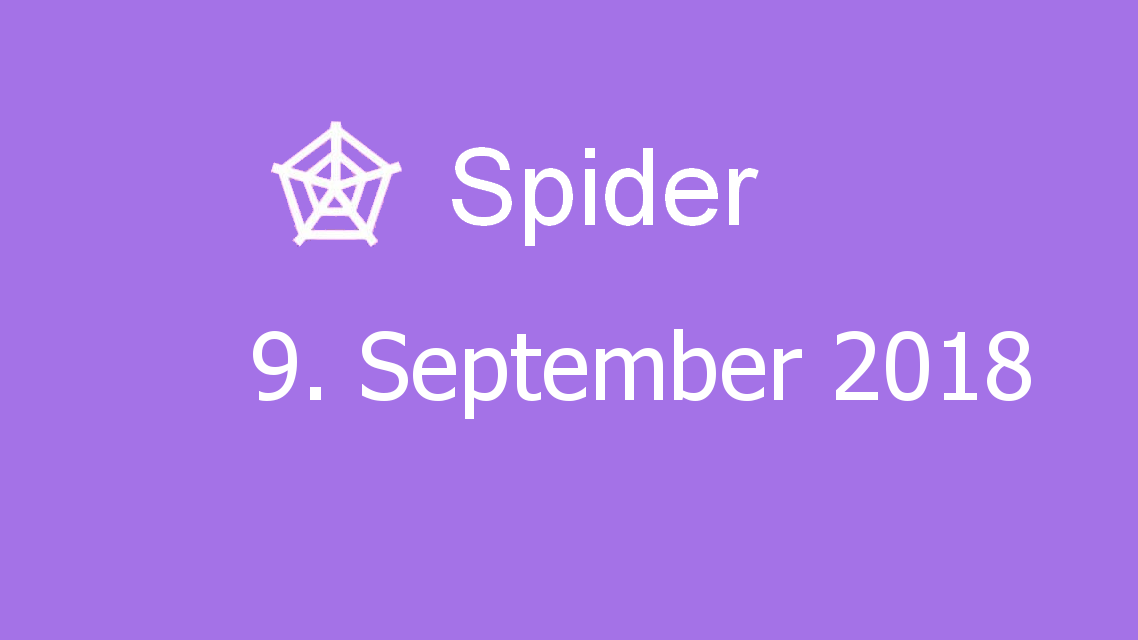 Microsoft solitaire collection - Spider - 09. September 2018