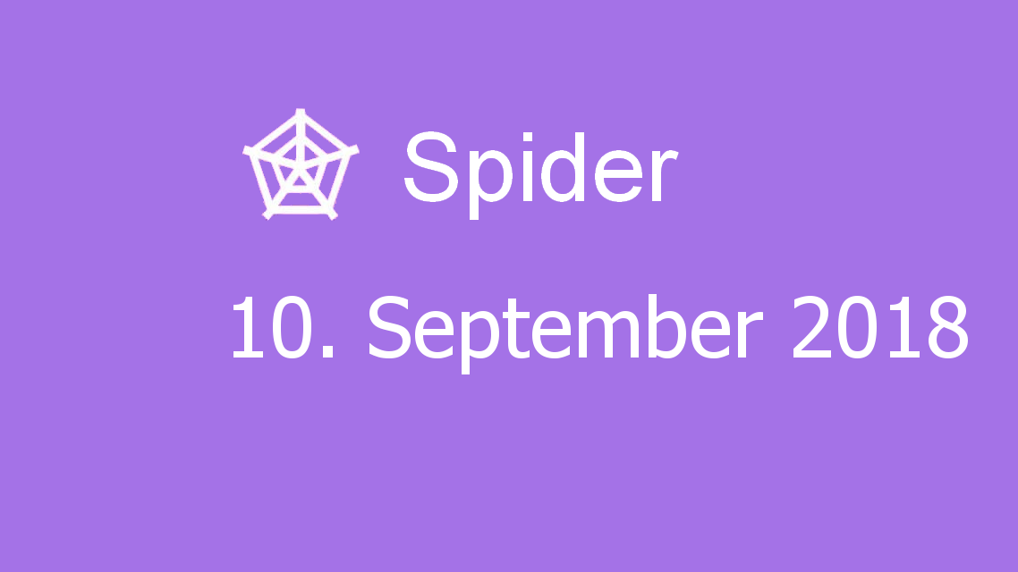 Microsoft solitaire collection - Spider - 10. September 2018