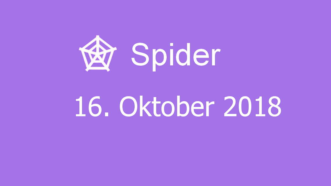 Microsoft solitaire collection - Spider - 16. Oktober 2018
