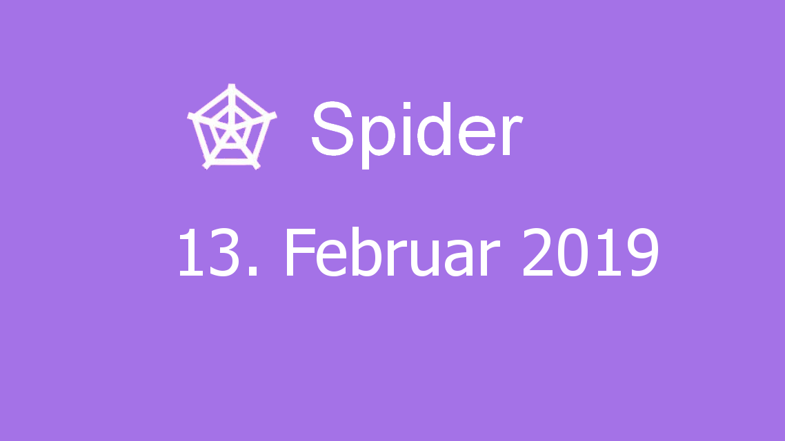 Microsoft solitaire collection - Spider - 13. Februar 2019