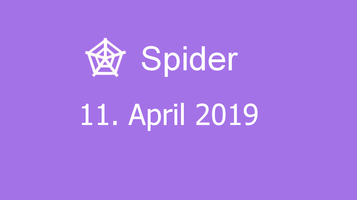 Microsoft solitaire collection - Spider - 11. April 2019