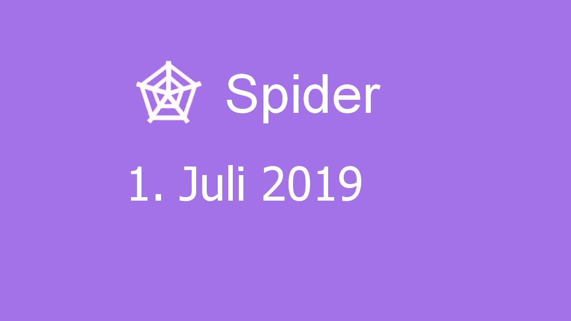 Microsoft solitaire collection - Spider - 01. Juli 2019