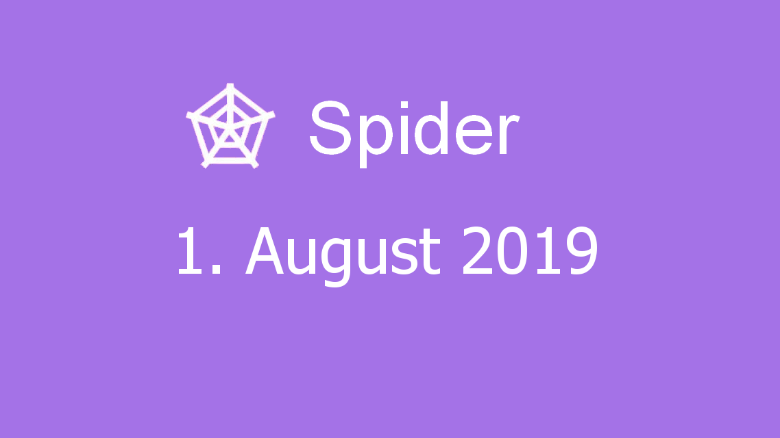 Microsoft solitaire collection - Spider - 01. August 2019