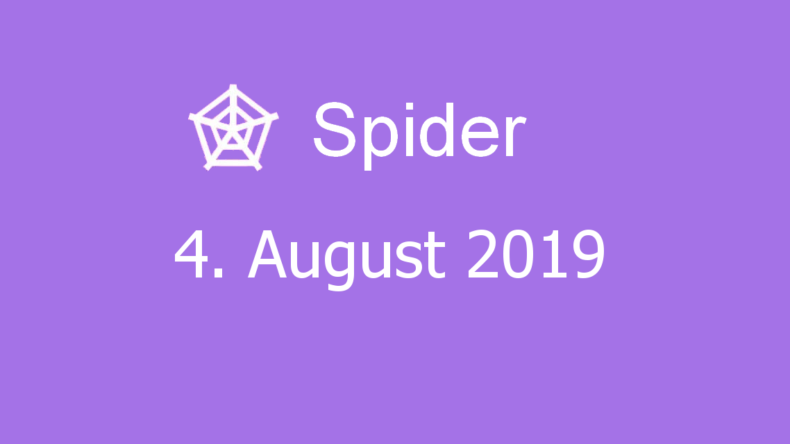 Microsoft solitaire collection - Spider - 04. August 2019