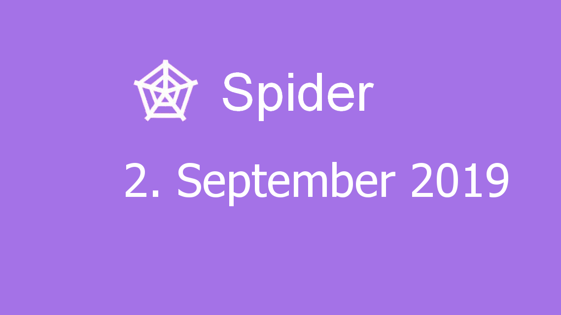 Microsoft solitaire collection - Spider - 02. September 2019