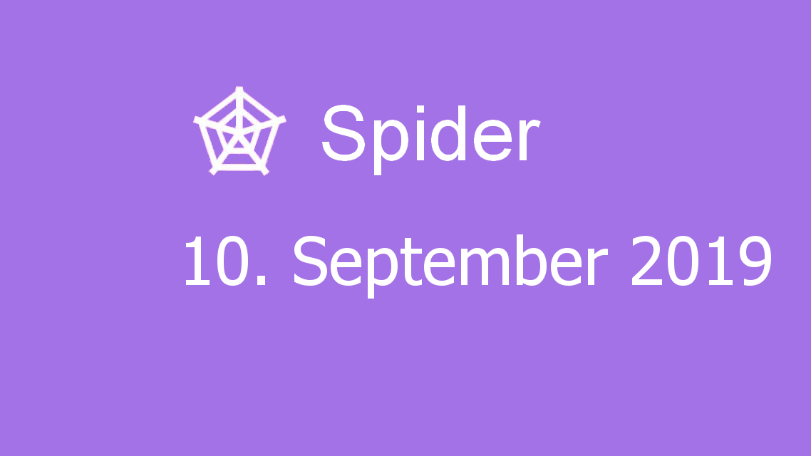 Microsoft solitaire collection - Spider - 10. September 2019