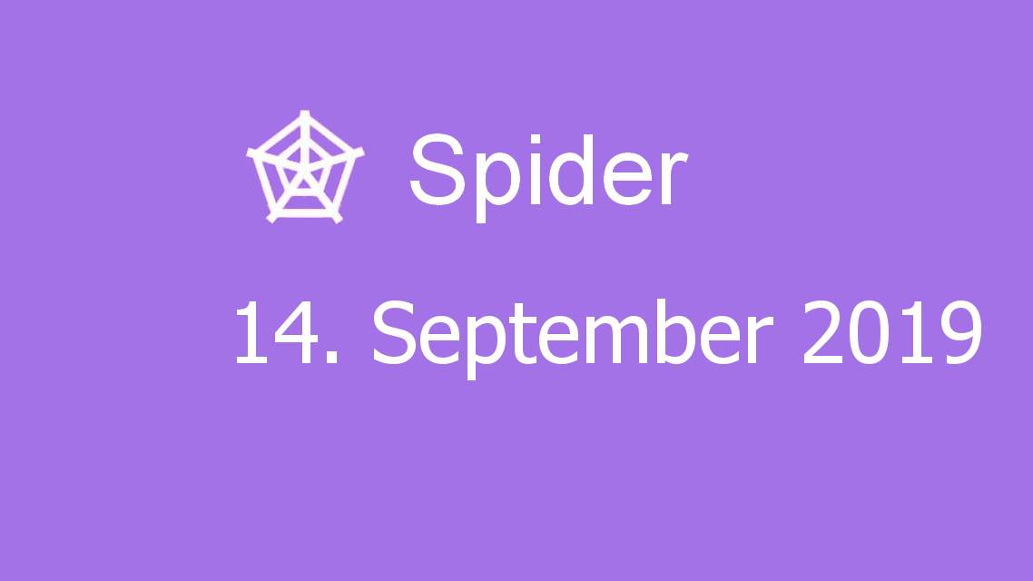 Microsoft solitaire collection - Spider - 14. September 2019