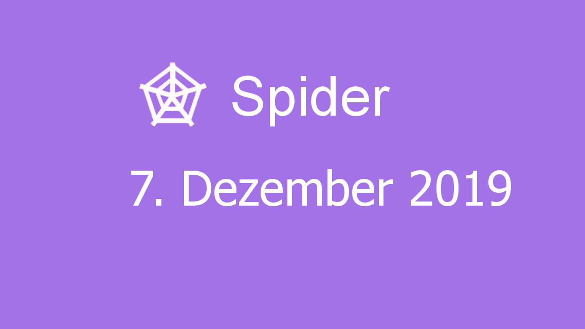 Microsoft solitaire collection - Spider - 07. Dezember 2019