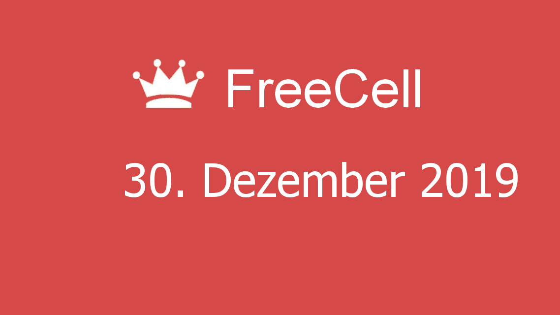 Microsoft solitaire collection - FreeCell - 30. Dezember 2019