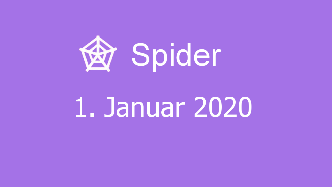 Microsoft solitaire collection - Spider - 01. Januar 2020
