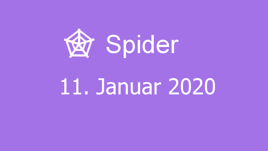 Microsoft solitaire collection - Spider - 11. Januar 2020