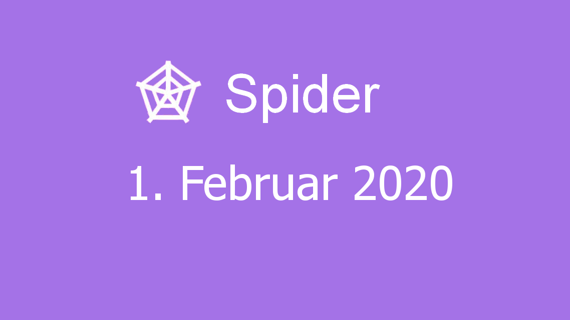 Microsoft solitaire collection - Spider - 01. Februar 2020