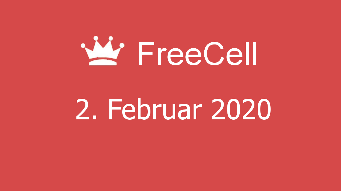 Microsoft solitaire collection - FreeCell - 02. Februar 2020