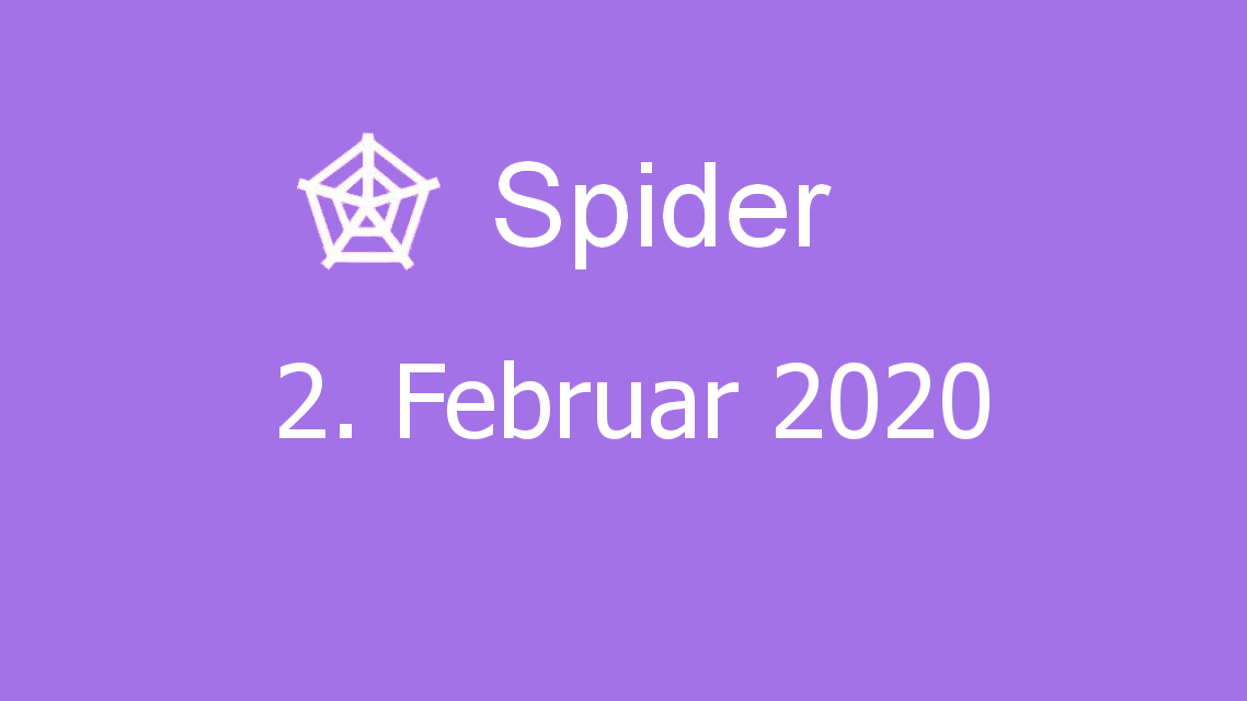 Microsoft solitaire collection - Spider - 02. Februar 2020
