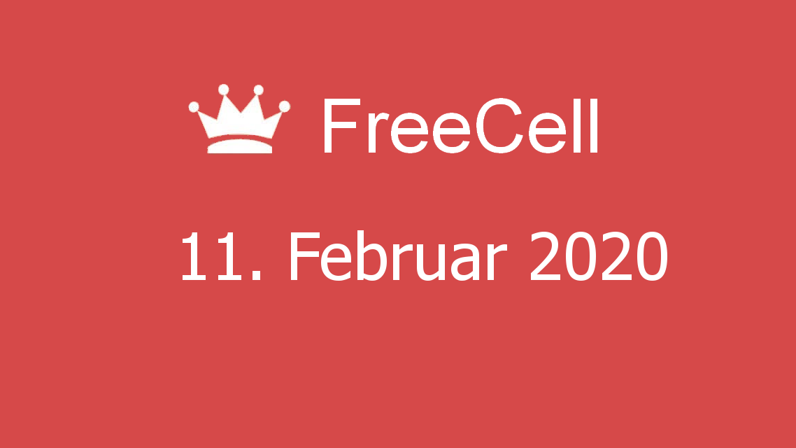 Microsoft solitaire collection - FreeCell - 11. Februar 2020