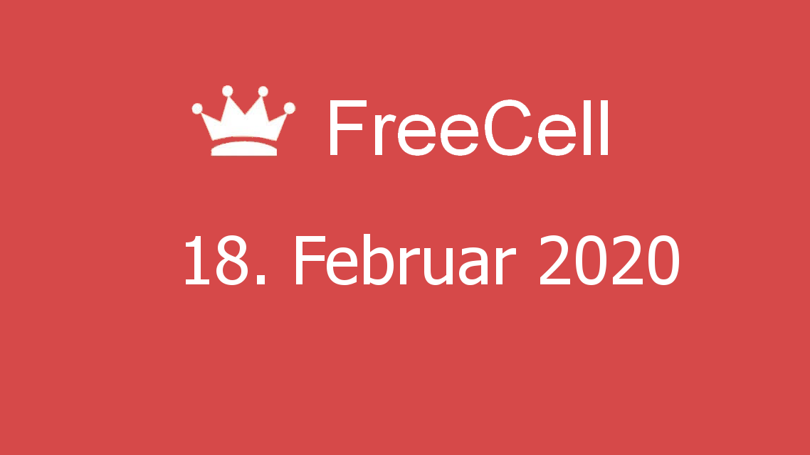 Microsoft solitaire collection - FreeCell - 18. Februar 2020