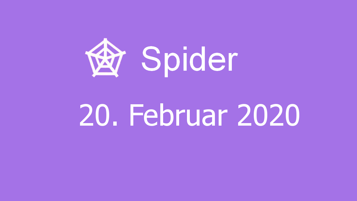 Microsoft solitaire collection - Spider - 20. Februar 2020