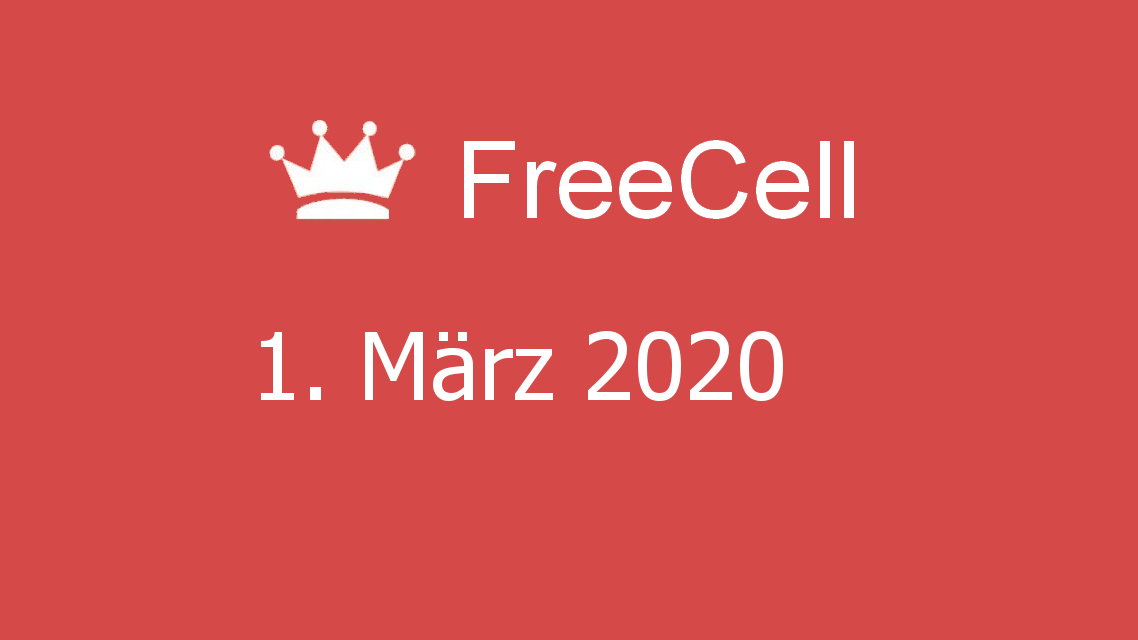 Microsoft solitaire collection - FreeCell - 01. März 2020