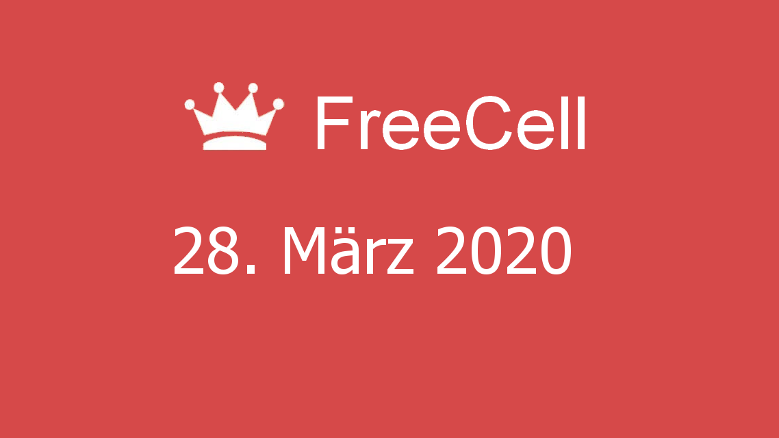 Microsoft solitaire collection - FreeCell - 28. März 2020