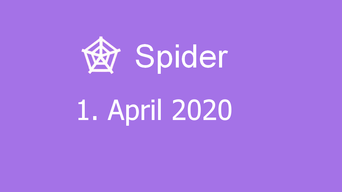 Microsoft solitaire collection - Spider - 01. April 2020