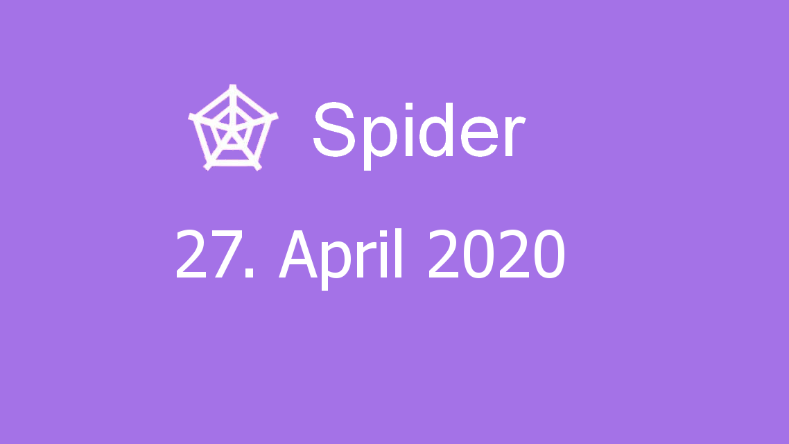 Microsoft solitaire collection - Spider - 27. April 2020