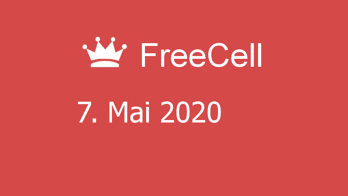 Microsoft solitaire collection - FreeCell - 07. Mai 2020