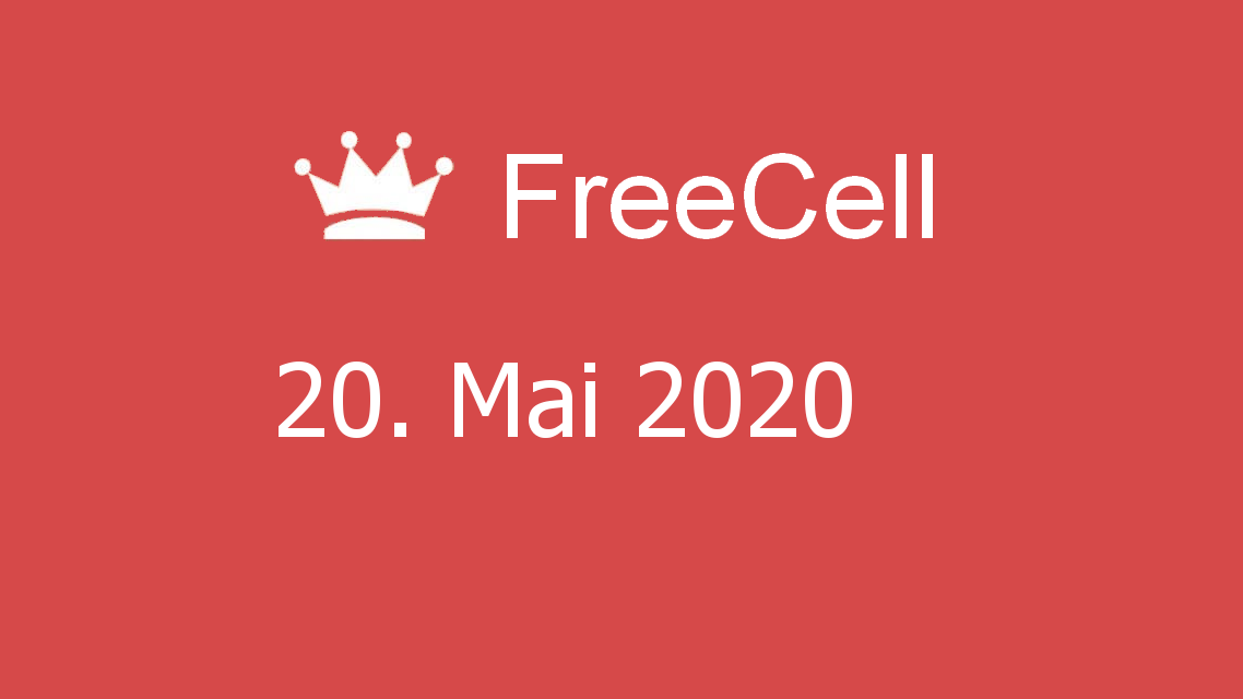 Microsoft solitaire collection - FreeCell - 20. Mai 2020