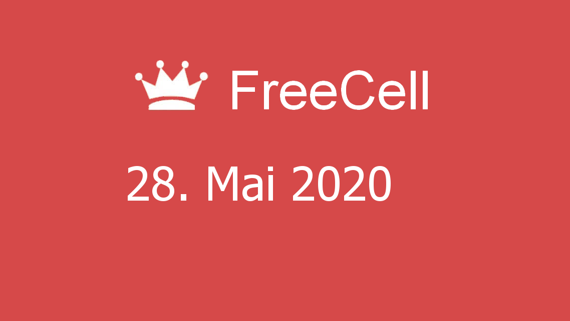 Microsoft solitaire collection - FreeCell - 28. Mai 2020