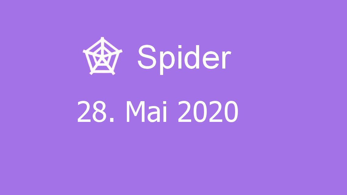 Microsoft solitaire collection - Spider - 28. Mai 2020