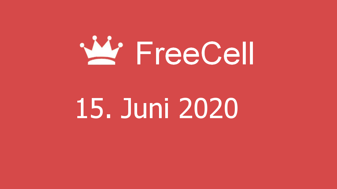 Microsoft solitaire collection - FreeCell - 15. Juni 2020