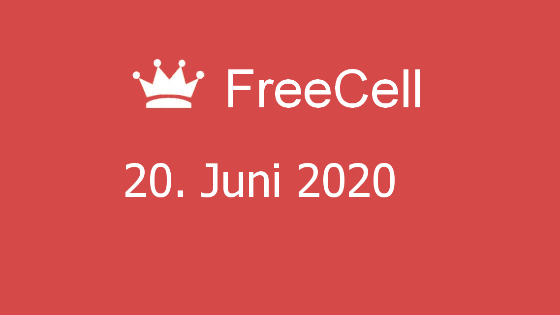 Microsoft solitaire collection - FreeCell - 20. Juni 2020