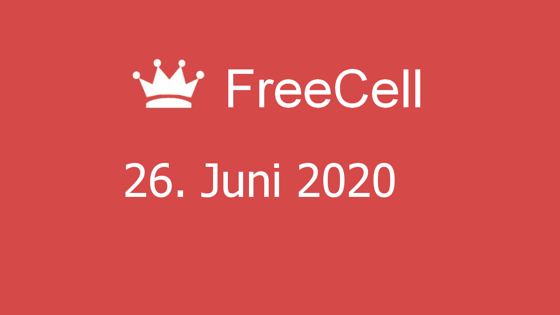 Microsoft solitaire collection - FreeCell - 26. Juni 2020