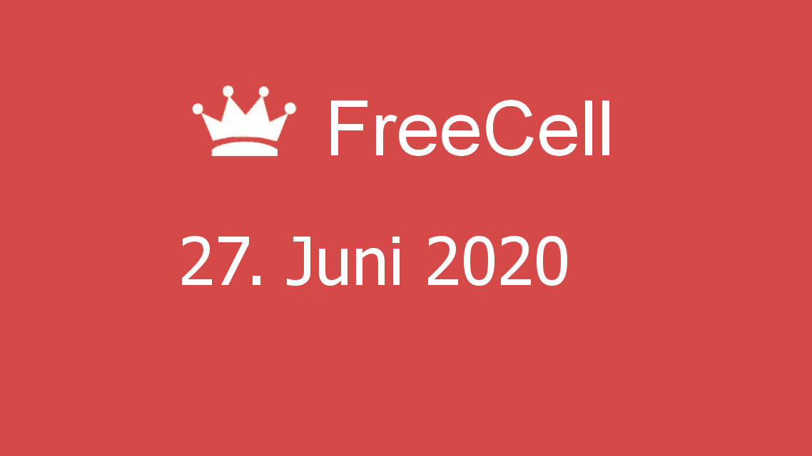 Microsoft solitaire collection - FreeCell - 27. Juni 2020
