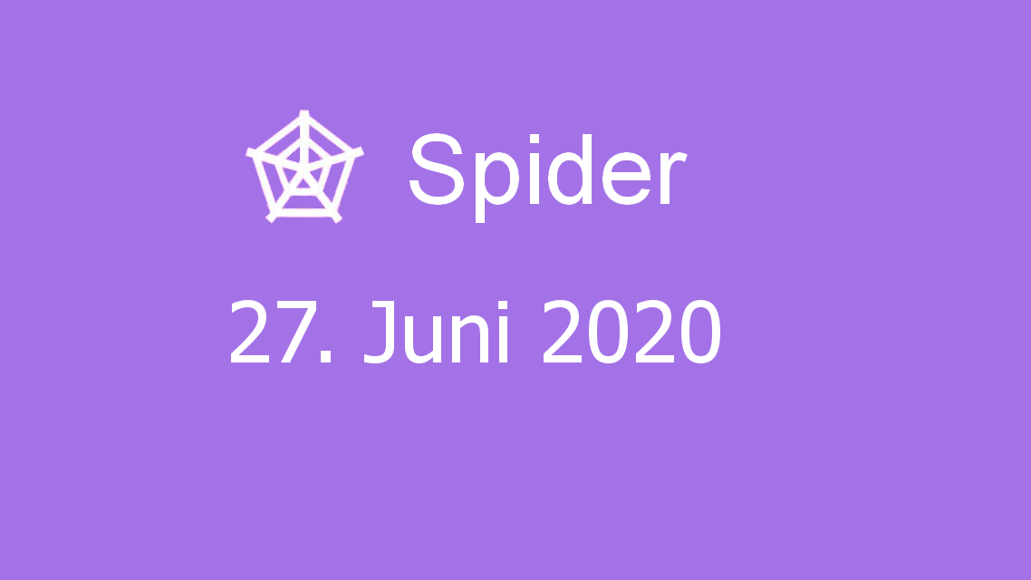 Microsoft solitaire collection - Spider - 27. Juni 2020