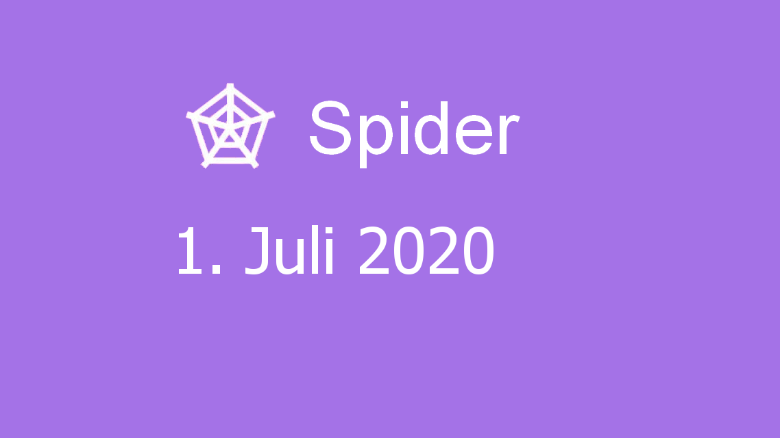 Microsoft solitaire collection - Spider - 01. Juli 2020