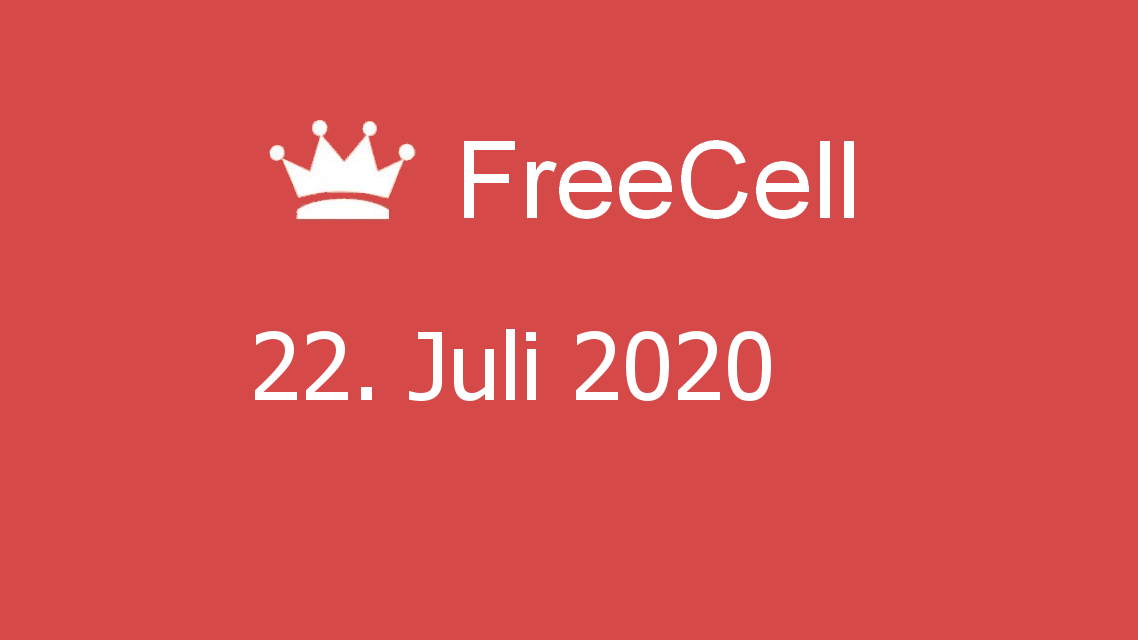 Microsoft solitaire collection - FreeCell - 22. Juli 2020