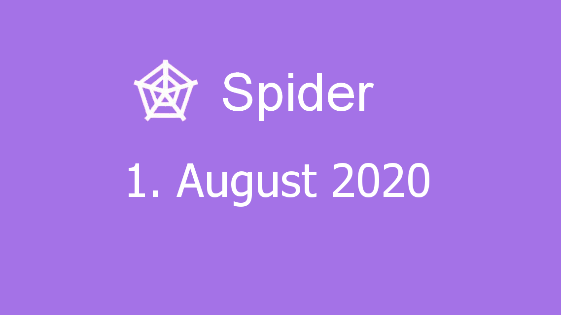 Microsoft solitaire collection - Spider - 01. August 2020