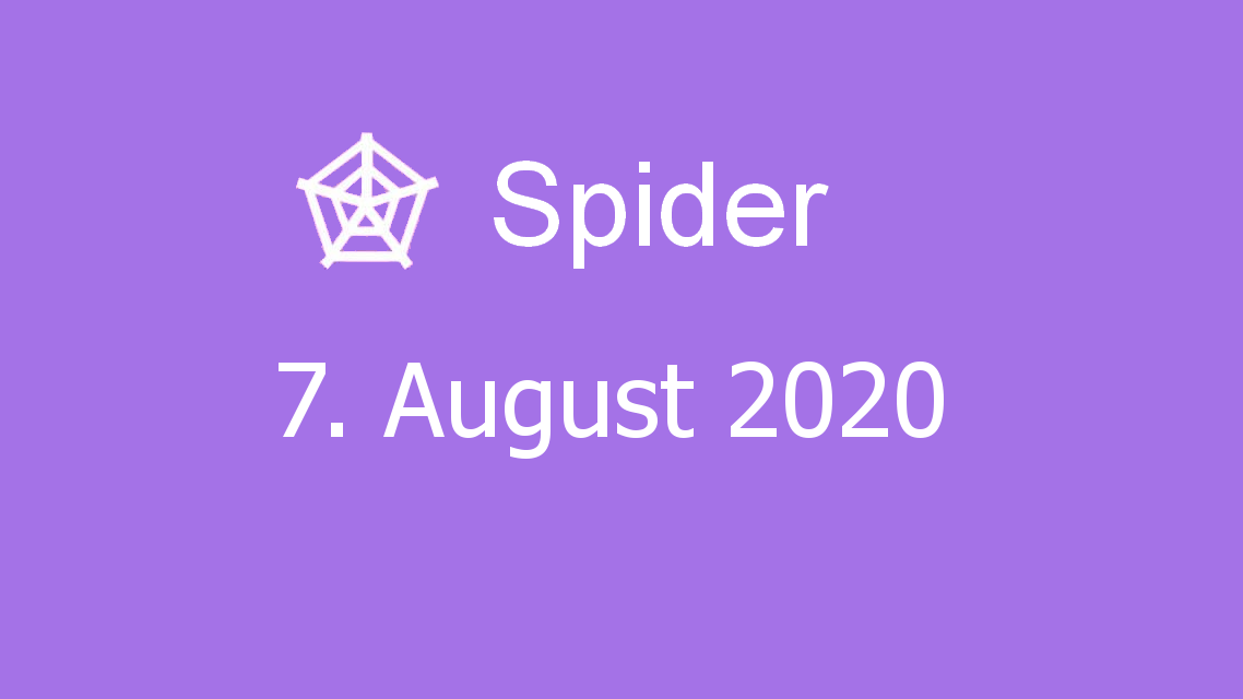 Microsoft solitaire collection - Spider - 07. August 2020