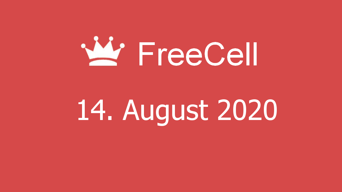 Microsoft solitaire collection - FreeCell - 14. August 2020