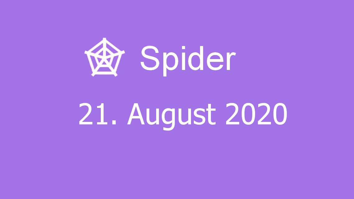 Microsoft solitaire collection - Spider - 21. August 2020