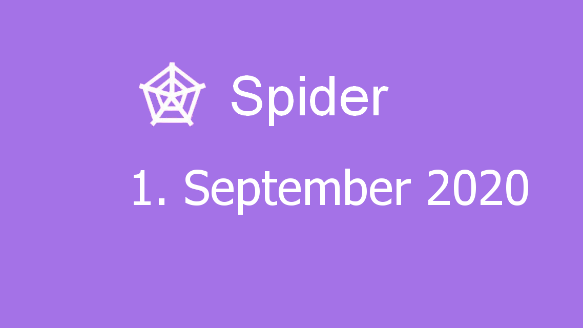Microsoft solitaire collection - Spider - 01. September 2020