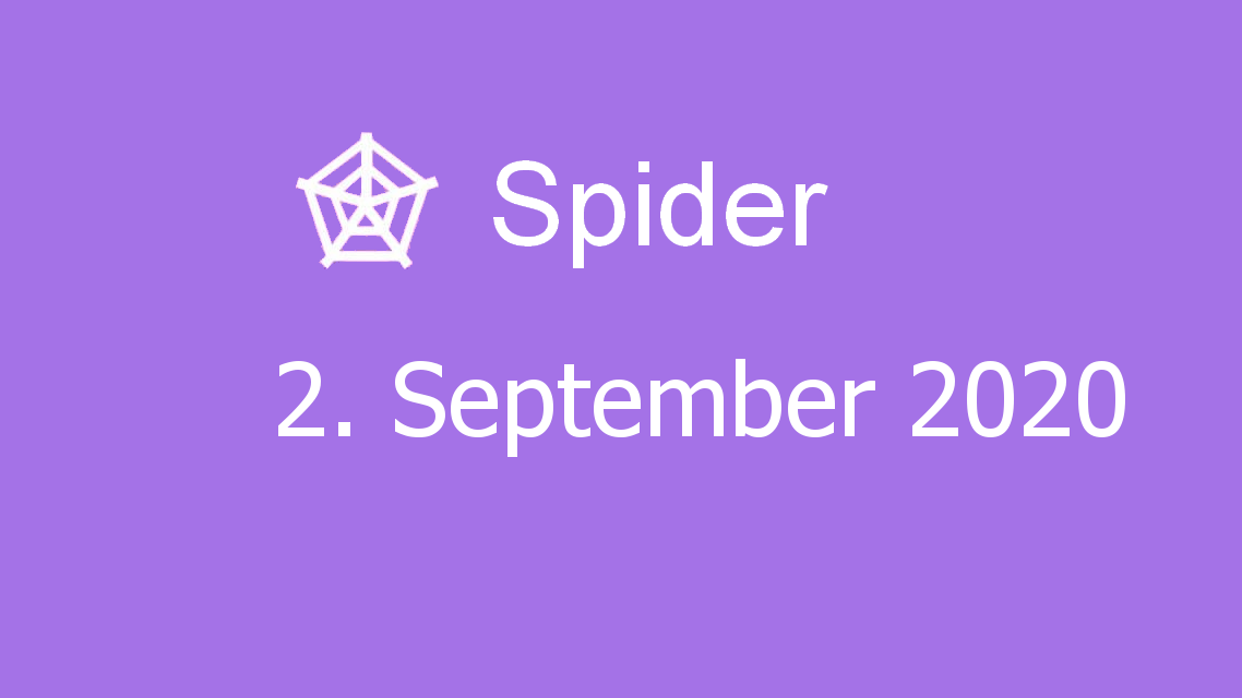 Microsoft solitaire collection - Spider - 02. September 2020
