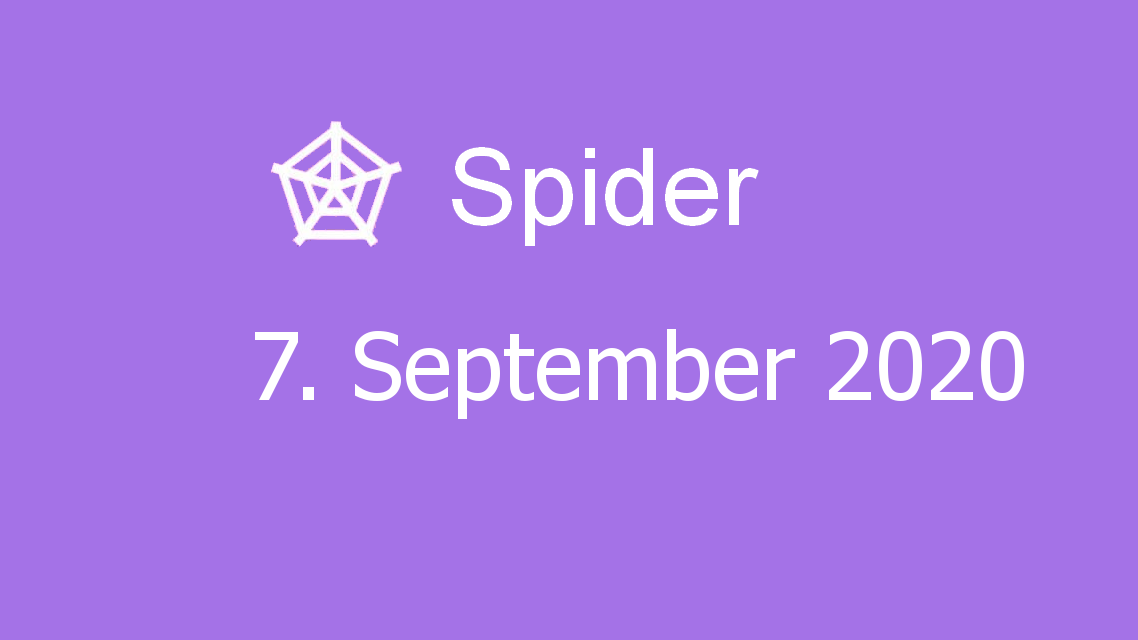 Microsoft solitaire collection - Spider - 07. September 2020