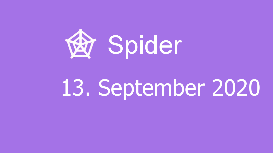 Microsoft solitaire collection - Spider - 13. September 2020